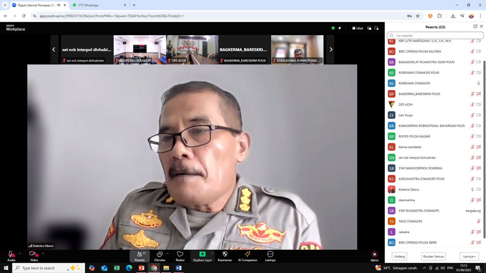 Zoom Meeting rapat awal